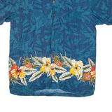 EMERGENCY EXIT Mens Hawaiian Shirt Blue Floral L