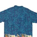 EMERGENCY EXIT Mens Hawaiian Shirt Blue Floral L