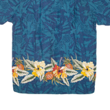 EMERGENCY EXIT Mens Hawaiian Shirt Blue Floral L