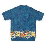 EMERGENCY EXIT Mens Hawaiian Shirt Blue Floral L