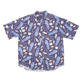 ROUNDTREE & YORKE Mens Shirt Blue Crazy Pattern XL