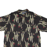 PURITAN Mens Hawaiian Shirt Black Floral XL