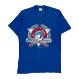 Single Stitch Toronto Blue Jays Fruit Of The Loom Graphic T-Shirt - Large Blue Cotton