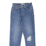 LEVI'S Wedgie BIG E Womens Jeans Blue Regular Straight Stone Wash W26 L28