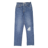 LEVI'S Wedgie BIG E Womens Jeans Blue Regular Straight Stone Wash W26 L28