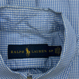 Ralph Lauren Checked Short Sleeve Shirt - Small Blue Cotton