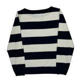Tommy Hilfiger Striped Sweater - Large Black & White Cotton Blend