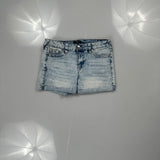 True Religion Mini Denim Shorts - 29W UK 10 Light Wash Denim