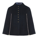 GLADE | Buttoned Melton Zipped Wool Cape