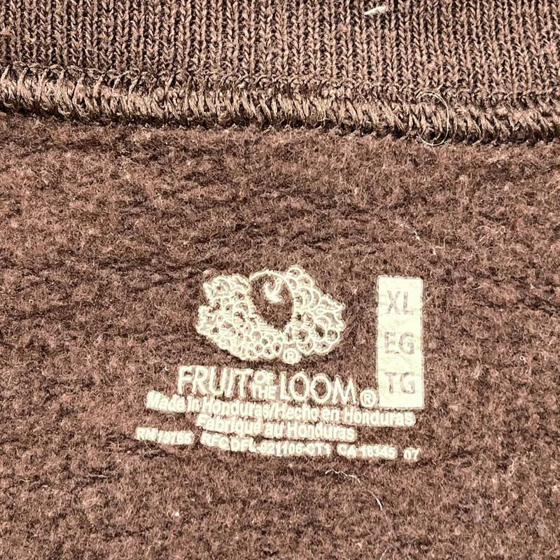 Fruit Of The Loom Sweatshirt - XL Brown Cotton