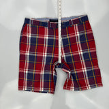 Tommy Hilfiger Checked Chino Shorts - 36W 9L Yellow Cotton