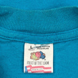 Fruit Of The Loom Single Stitch T-Shirt - Large Blue Cotton