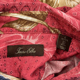 Tasso Elba Floral Hawaiian Shirt - Large Red Silk Blend