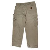 Carhartt Cargo Trousers - 32W 27L Beige Cotton