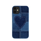 Powder Blue Denim Heart iPhone 11 Case
