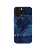 Powder Blue Denim Heart iPhone 13 Pro Case