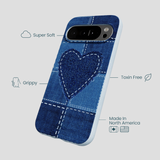 Powder Blue Denim Heart Google Pixel 10 Pro XL Case