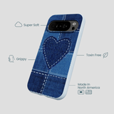 Powder Blue Denim Heart Google Pixel 10/10 Pro Case