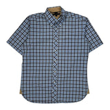 Tommy Hilfiger Checked Short Sleeve Shirt - Large Blue Cotton