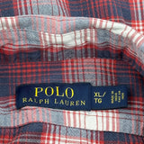 Polo By Ralph Lauren Checked Flannel Shirt - XL Blue Cotton