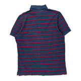 Tommy Hilfiger Striped Polo Shirt - Medium Blue Cotton