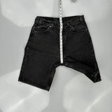 550 Orange Tab Levis Denim Shorts - 32W 9L Black Cotton