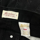 Members Property Denim Shorts - 36W 11L Black Cotton