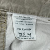 Wrangler Cargo Trousers - 36W 34L Beige Cotton