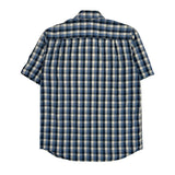 Carhartt Checked Short Sleeve Shirt - Medium Blue Cotton