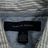 Tommy Hilfiger Striped Short Sleeve Shirt - Medium Blue Cotton