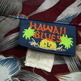 Hawaii Blues Floral Hawaiian Shirt - Large Multicoloured Cotton
