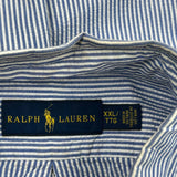 Ralph Lauren Striped Short Sleeve Shirt - 2XL Blue Cotton