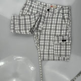Wrangler Checked Cargo Shorts - 32W 10L Black & White Cotton