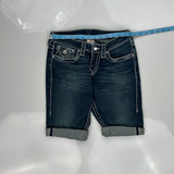 True Religion Contrast Stitch Denim Shorts - 28W US 2 Dark Wash Denim