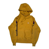 Reverse Weave Champion Spellout Hoodie - Medium Yellow Cotton