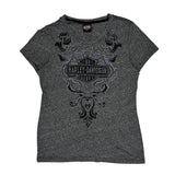 Woodstock Harley Davidson Studded T-Shirt - Medium Gray Cotton