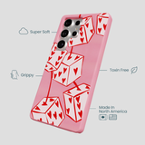 Bubblegum Pink Dicey Cherries Samsung Galaxy S25 Ultra Case