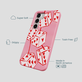 Bubblegum Pink Dicey Cherries Samsung Galaxy S25 Case