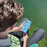 Electric Blue Dizzy Dreams iPhone 13 Case