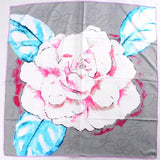 Anyyou Fashion Premium Satin Square Scarf – Grey Pink Silk-Feel Neckwrap for Women