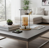 ANYDECO 34cm Candle Holder Flower Vase Tabletop Home Decor Modern Art Living Room Display House Decorative Crafts Ornaments with Metal Base