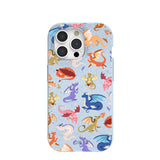 Powder Blue Dragon Cuties iPhone 15 Pro Case