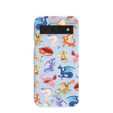 Powder Blue Dragon Cuties Google Pixel 8a Case