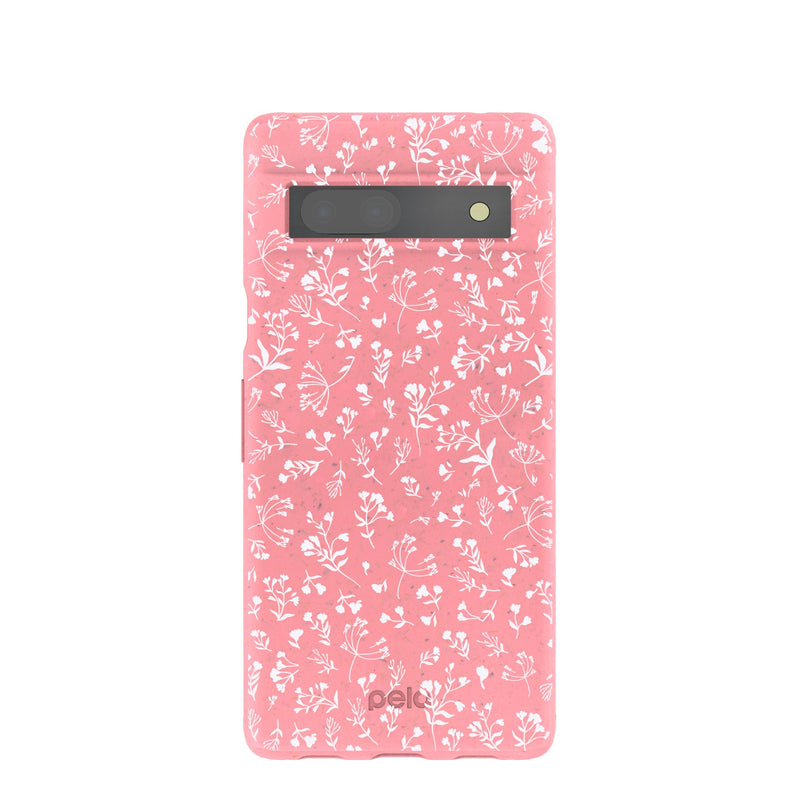 Bubblegum Pink Dreamy Meadow Google Pixel 7a Case