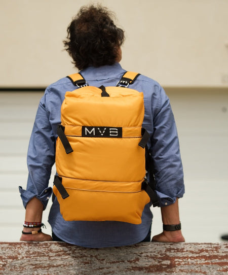 Sports Vegan Backpack yellow - Made with ocean plastic