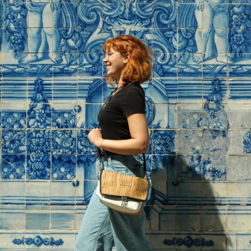 Double-Sided Crossbody Flop Bag soft natural