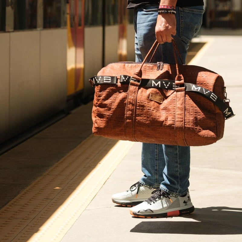 Xcape Vegan Leather Duffle Bag croco