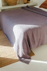 Linen waffle blanket in Dusty Lavender