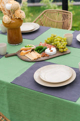 Linen tablecloth in Matcha Green