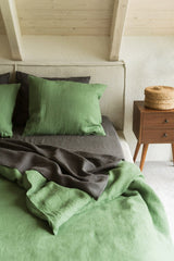 Linen pillowcase in Matcha Green
